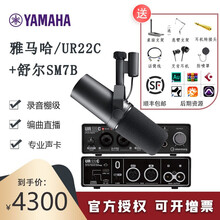 YAMAHA/雅马哈 UR22 UR24C UR44C电脑声套装外置接口录音棚录音编曲设备录音声卡 UR22C+舒尔SM7B
