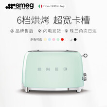 SMEG斯麦格 意大利进口 复古烤面包机多士炉 早餐迷你三明治吐司机两片式TSF01 粉绿色