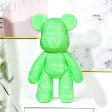 贴钻diy手工暴力熊材料包玩偶摆件粘钻熊玩具公仔七夕情人节礼物 果冻绿(熊+材料包) 23cm