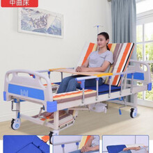 单摇床医院家用单双摇床老人护理床升降病床瘫痪床护理翻身床 手动护理床全套 便孔
