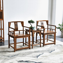 青龙韵阁 红木家具非洲鸡翅木（学名：非洲崖豆木）玫瑰椅子 全实木简约靠背椅客厅休闲椅 南官帽椅茶椅 单张玫瑰椅