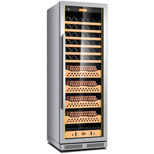 茄龙 （CIGARLOONG）CL-238CT1不锈钢雪茄柜智能恒温恒湿家用冰吧红酒雪茄两用冷藏柜 雪松木裸养3+6红酒-拉丝银