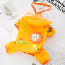 嘻皮狗小狗狗雨衣四脚防水全包泰迪雨披宠物雨天衣服小型中型犬比熊博美 黄色狮子 L【背长37 体重9-12斤】