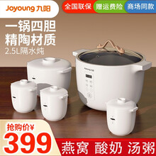 九阳（Joyoung）电炖锅 3.5L家用预约陶瓷煲 文火煲汤锅 4.5L炖煮锅煲汤 大容量电炖锅 2.5L四胆