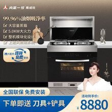 火星一号W01Z大容量蒸箱款集成灶侧吸下排油烟机燃气灶一体灶 黑色 天然气