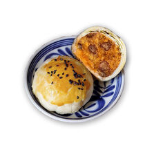 木糖醇手工福来传统绿豆红豆紫薯糕馅饼盒装500g 红豆肉松饼-1斤8枚 无糖