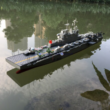 战列舰模型 2.4G遥控军舰二战船模型战列舰高速双桨双马达380电机带展示支架 黄蜂级航母 标配