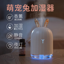 色果麋鹿加湿器香薰精油小型家用静音卧室迷你办公室桌面孕妇婴儿房间净化空气湿化补水脸部创意女生日礼物 白兔【静音大雾量+七彩小夜灯+萌宠造型】