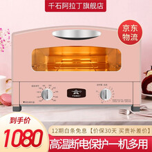 千石阿拉丁 日式网红家用多功能迷你电烤箱 9升加热上下控温速热小蒸烤箱专业烘焙烤箱AET-G15CA 樱花粉