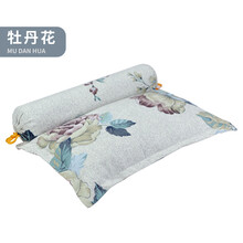 艾草颈椎枕连体枕艾叶枕头单人护颈曲度矫正专用助睡眠圆枕糖果枕 连体枕 牡丹花
