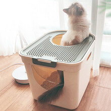凡可奇 猫砂盆全封闭小号猫屎盆猫咪幼猫沙盆猫厕所顶入式防外溅 特大号