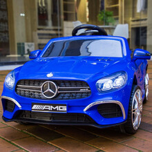 生日礼物奔驰儿童电动车四轮汽车带遥控可坐宝宝摇摆童车小孩玩具车可坐人抖音网红同款 奔驰SL65(蓝色)全功能 -大锂电瓶