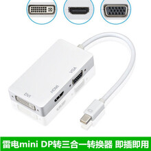 牛壳壳适用苹果电脑雷电MINI dp转VGA/HDMI视频转换器A1466投影仪连接线 minidp三合一投屏转接头