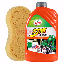 龟牌洗车液去油型多泡水蜡去柏油虫屎上光蜡（正品带防伪）汽车硬壳大桶车蜡水 2L大力橙+海绵