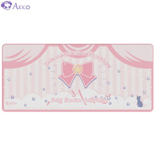 AKKO 办公电竞游戏鼠标垫 动漫卡通二次元可爱粉色大桌垫 精致包边耐磨天然橡胶鼠标垫 美少女战士(900*400*4mm)