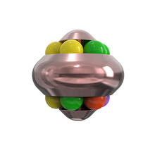 金属指尖旋转魔豆魔球陀螺益智闯关玩具铝合金魔方6岁+儿童礼物 玫瑰金