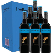 超市	黄尾袋鼠赤霞珠梅洛葡萄酒 750ml*6瓶 【袋鼠红酒整箱】澳大利亚原瓶进口红酒