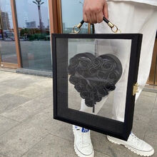 生日礼物女实用送老婆高档创意黑玫瑰天使之心情人节礼物送女友 镜面之心【黑色独爱】