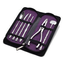 烹之香 蟹八件吃蟹工具 大闸蟹吃蟹工具304不锈钢家用吃螃蟹工具蟹针蟹剪蟹钳 皮包钳子款蟹六件