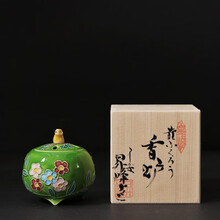 【和】周政作 ★香炉　美品 芳久造純金三足龍雕香爐仕宏拍賣