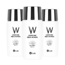韩国W.Lab防晒霜女wlab隔离水光啫喱霜50ml轻薄防水防汗紫外线妆前乳户外面部全身 三瓶