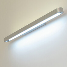 现代简约书桌长条壁灯LED直尺壁灯楼梯客厅墙书房卧室过道床头镜前灯具 银色60CM壁灯配LED9瓦