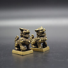 古玩杂项收藏仿古狮子印章狮子铜印章一对价格特价