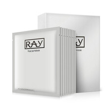 【情人节礼物】妆蕾（RAY）蚕丝面膜10片/盒（提亮修复 抗皱紧致轻透祛痘 提亮祛黄 补水保湿） 银色-补水款