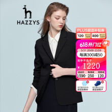 HAZZYS哈吉斯女装 春季新款单西女素色通勤修身单西外套ASUSJ02AX02Y 黑色BK 160/84A 38