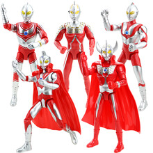 锦江 奥特曼儿童玩具怪兽咸蛋超人披风14处可动关节 24厘米高泰罗艾斯杰克赛文初代奥特曼之父人偶模型 奥特曼套装（5个手提礼盒装）