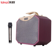LOHAO乐好便携式手提蓝牙无线K歌音响大音量广场舞移动卡拉OK锂电池户外重低音炮音箱 206紫色（U段金属无线话筒版）