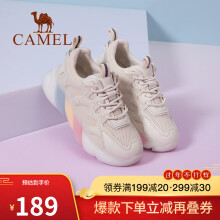 骆驼（CAMEL）女鞋2021新款春季运动鞋女厚底网红火ins潮老爹鞋 米色 37