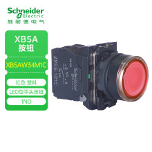 施耐德按钮开关 XB5A 红色 塑料 按钮 XB5AW34M1C LED型平头按钮