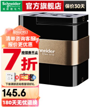 施耐德电气（Schneider Electric） 多国通用旅行插座 电源转换器 旅行转换插座 旅插 黑底金色