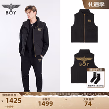 BOY LONDON秋季情侣款冬装潮流百搭休闲时尚潮流经典老鹰logo羽绒马甲N30003 黑色 S