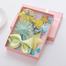 狗狗头饰约克夏蝴蝶结发饰宠物泰迪比熊发夹小狗发卡猫咪饰品头花 黄色10件套