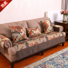 蓝橡树（Blue Oak） 美式沙发垫奢华布艺客厅四季通用欧式沙发垫坐垫防滑沙发坐垫 塞尔维亚复古咖-简约款 抱枕套60*60