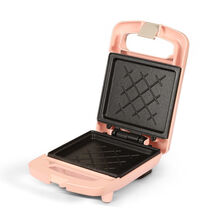 舒欣特三明治机多功能轻食早餐机双面加热面包机小型吐司压烤机华夫饼机 粉色菱形花纹固定烤盘送食谱