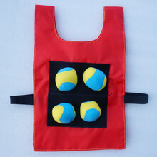 贝琪雅儿童粘球衣服背心幼儿园躲避球投掷粘靶体智能亲子大人游戏互动 儿童升级款红色粘球衣+4球