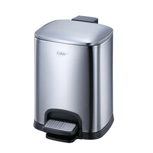 GNF 不锈钢脚踏垃圾桶 家用小中号翻盖垃圾箱 家用卫生间客厅厨房办公室欧式 翻盖垃圾筒 不锈钢 12升