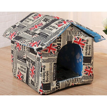 元井 猫屋 大流浪猫窝室外防风封闭式猫房子户外防水防雨保暖猫舍睡袋 英伦A M:40*38*35(适合一只成年猫)