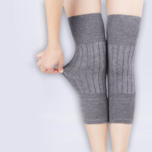 俞兆林（YUZHAOLIN） 羊绒护膝盖保暖老寒腿男女秋冬季加厚关节防寒骑车跑步运动护膝 灰色加长加厚 L（100-170斤）