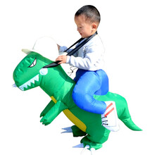 漫翔 恐龙衣服 儿童搞笑坐骑裤子霸王龙充气人偶服装恐龙充气服 儿童充气恐龙小号绿色特价版