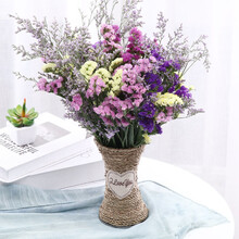伊顺勿忘我带花篮插真花干花花束家居摆设小清新卧室ins网红装饰鲜花SN1545 深紫+红+粉+黄+情人草 含花篮A 干树枝