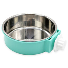 贝尼熊 猫碗 狗食盆 狗狗喝水盆挂式饮水器慢食碗狗笼子挂碗宠物外出水壶狗碗 不锈钢挂碗配狗笼子大号1只颜色随机