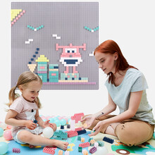 铭塔350粒拼插积木墙儿童玩具 婴幼儿男孩女孩立体拼组装塑料 1-3岁早教启蒙大颗粒