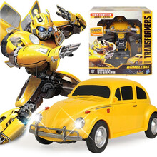 孩之宝全美变形金刚玩具遥控车一键变形车遥控汽车大黄蜂声控感应汽车人模型男孩玩具 双电大黄蜂甲壳虫