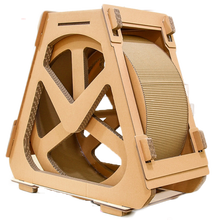 得酷猫抓板猫窝大号猫爪板立式瓦楞纸猫窝猫抓柱猫沙发猫爬架猫咪房子磨爪宠物猫玩具 跑步轮猫抓板(61*29*58）