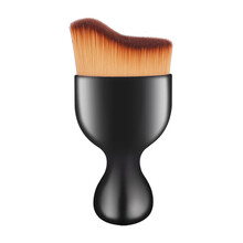 圣雪兰 波浪型 便携粉底液刷 底妆无痕bb霜刷 不吃粉化妆刷 棕色毛