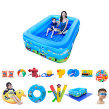 儿童充气加厚游泳池婴儿家庭家用超大号水上乐园大型宿舍泳池 2.1米3层印花豪华套餐
